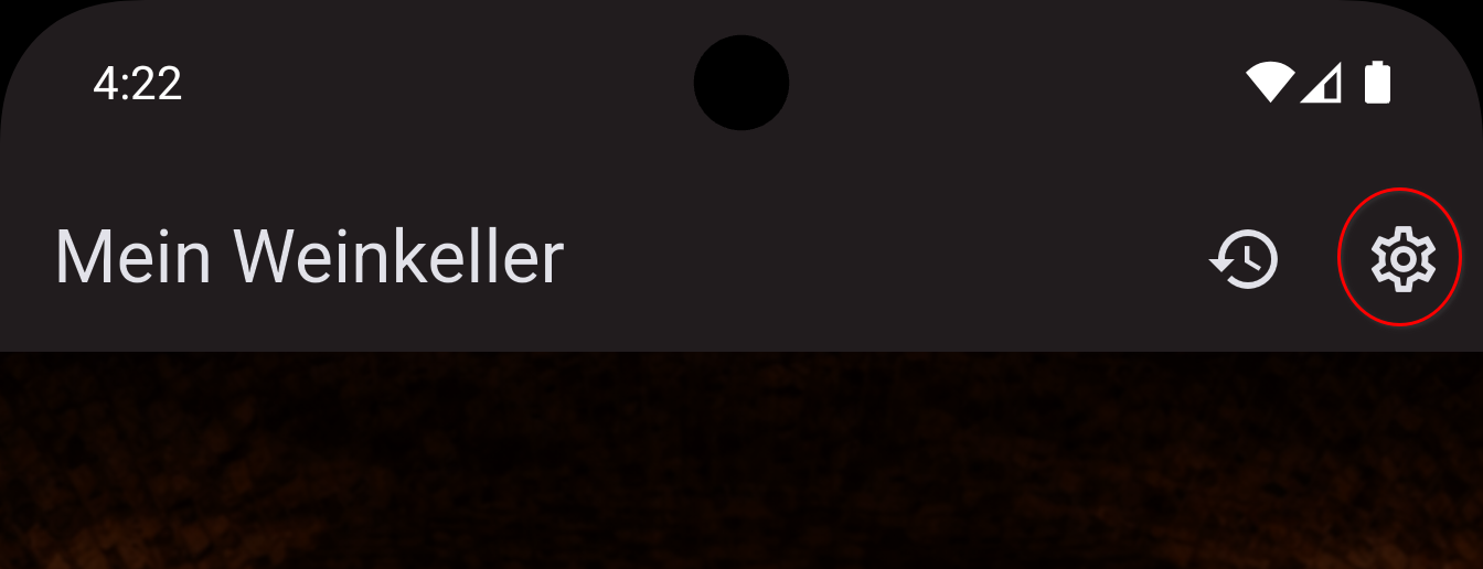 Einstellungen - Klick auf Zahnrad